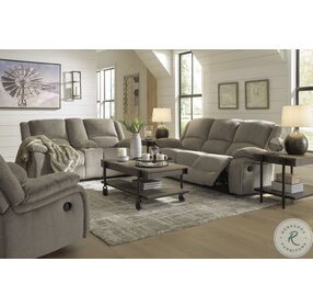 Draycoll Pewter Double Reclining Loveseat with Console