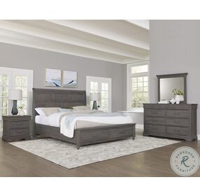 Vista Gray Oak King Sleigh Storage Bed