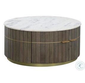 Cameron Park Nolan Gray And White Marble 4 Door Occasional Table Set