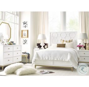Chelsea White And Gold 2 Drawers Nightstand by Rachael Ray
