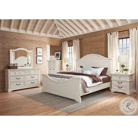 Stonebrook Distressed Antique White King Panel Bed