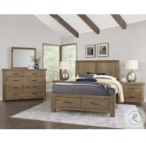 Yellowstone Chestnut Natural Queen Panel Storage Bed