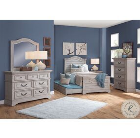 Stonebrook Light Distressed Antique Gray Full Panel Bed with Trundle