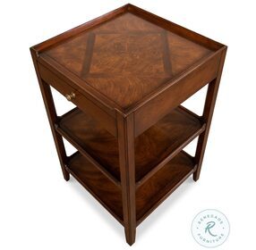 79-3 Brown Three Tier End Table