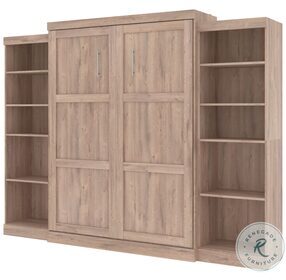 Pur Rustic Brown 115" Queen Murphy Bed and 2 Storage Units