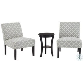 7WC-1287GYS-3PK Gray And Brown 3 Piece Chair And Side Table