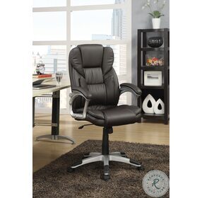 Kaffir Dark Brown And Silver Adjustable Office Chair