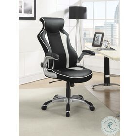 Dustin Black And Silver Adjustable Office Chair