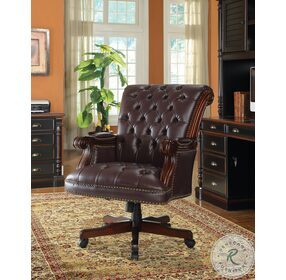 Calloway Dark Brown Tufted Adjustable Height Office Chair