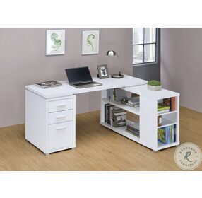 Yvette White L-Shape Office Desk