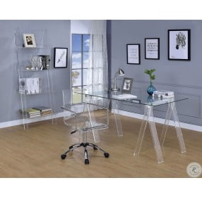 Amaturo Clear Acrylic Adjustable Office Chair