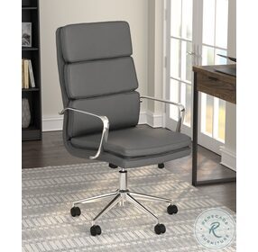 Ximena Grey High Back Upholstered Office Chair