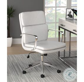 Ximena White Standard Back Upholstered Office Chair