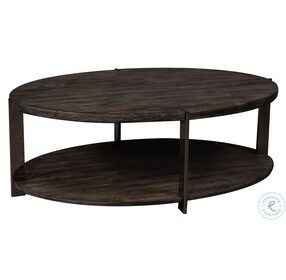 Paxton Charcoal And Chrome Oval Occasional Table Set