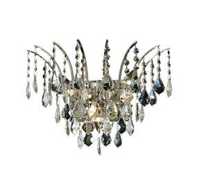 8033W16C-RC Victoria 16" Chrome 3 Light Wall Sconce With Clear Royal Cut Crystal Trim