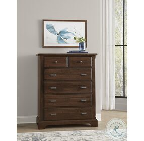 Lancaster County Amish Walnut 5 Drawer Chest