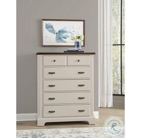 Lancaster County Dove Gray And Amish Walnut 5 Drawer Chest