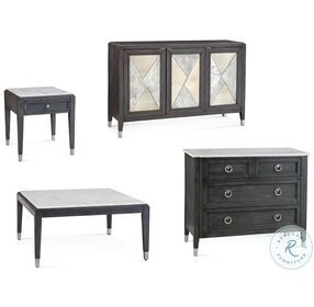 North Bend Graphite And White 4 Drawer Marble Top Hall Chest