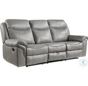 Aram Gray Glider Reclining Living Room Set With Center Drop Down Cup Holders