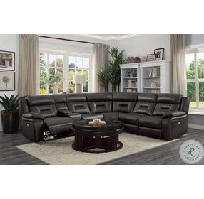 Amite Black 6 Piece Power Reclining Sectional
