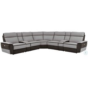 Laertes Charcoal And Taupe Gray 7 Piece Sectional