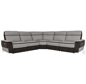Laertes Charcoal And Taupe Gray 5 Piece Sectional