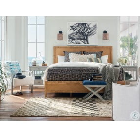 Coastal Living Wrapped Split Rattan and Raffia Queen Panel Long Key Bed