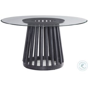 Mateo Cerused Black Glass Top Dining Table
