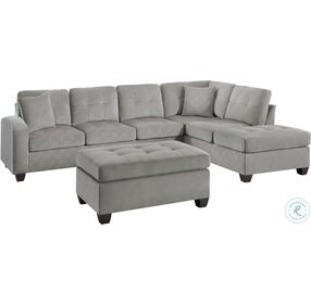 Emilio Taupe 3 Piece Sectional with Ottoman