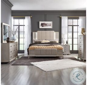 Montage Platinum Queen Upholstered Panel Bed