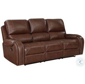 Newnan Brown Double Reclining Living Room Set with Center Drop-Down Cup Holders
