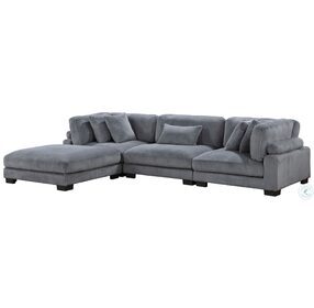 Traverse Gray 3 Piece Modular Sectional with Ottoman