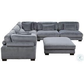 Traverse Gray 6 Piece Modular Sectional With Ottoman
