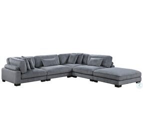 Traverse Gray 5 Piece Modular Sectional With Ottoman