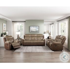 Glendale Brown Double Glider Reclining Console Loveseat