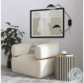 Teague Black And White Bone Accent Table