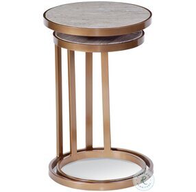 Nilo Bronze Marble Top Round Nesting Table Set of 2