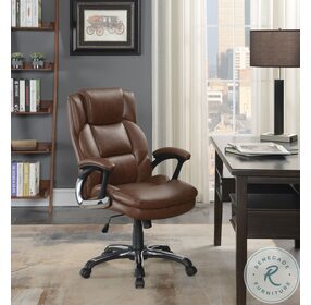 Nerris Brown And Black Adjustable Office Chair