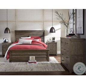 Bunkhouse Aged Barnwood Queen Louvered Panel Bed