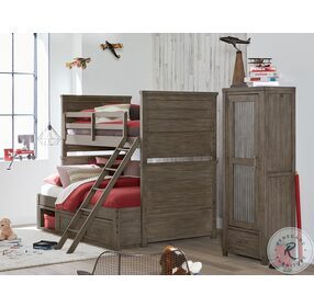 Bunkhouse Aged Barnwood Twin Over Full Double Storage Bunk Bed