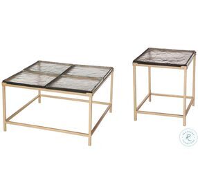 Marisa Gold And Cast Glass End Table