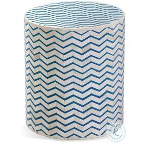 Aden Blue And White Accent Table