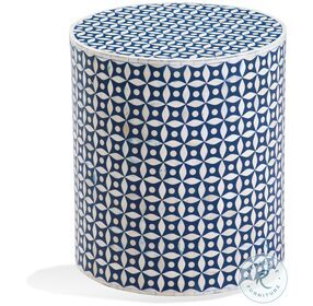 Attic White And Blue Accent Table