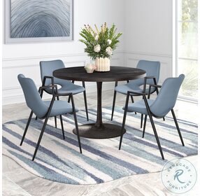 Desi Blue and Black Dining Chair Set of 2