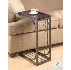 Alyssa Brown And Burnished Copper Accent Table