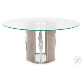 Camden Court Pearl Round Glass Top Dining Room Set