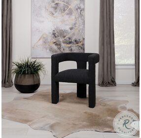 Petra Black Boucle Accent Chair