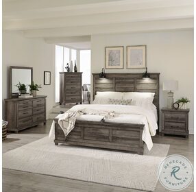Lakeside Haven Brownstone King Panel Bed