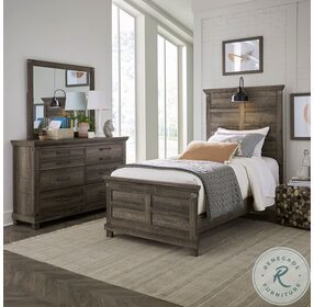 Lakeside Haven Brownstone Twin Panel Bed