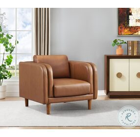 Ozzy Buckman Brown Leather Accent Chair
